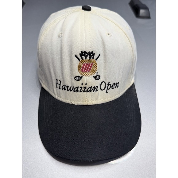 90s United Airlines Hawaiian Open Hat PGA Golf Logo Leather Strap Pineapple